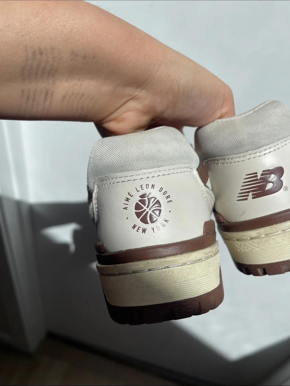 Aime Leon Dore White and Brown 550 Low-Top Sneakers